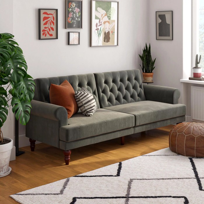 Futon velvet bed novogratz cassidy tufted couches futons sleeper