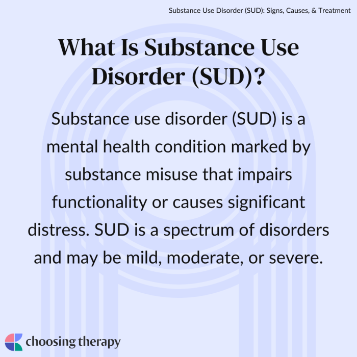 What is the meaning of SUD treatment?